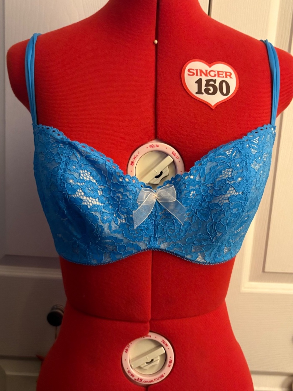 b.tempt'd Blue Lace Balconette Bra 32DDD